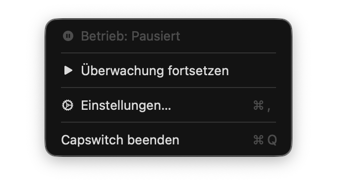 Capswitch-Menüleiste